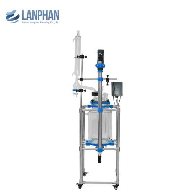 China 304 Stainless Steel Jaceted Borosilicate Glass Reactor Vessel for sale