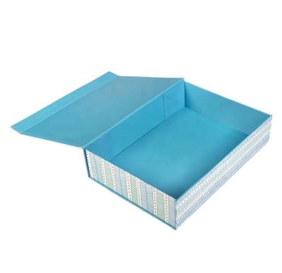 China Recycled Materials Foldable Paper Box Baby Blue Colors Wholesales Foldable Packaging Gift Paper Boxes Foldable Paper Box for sale