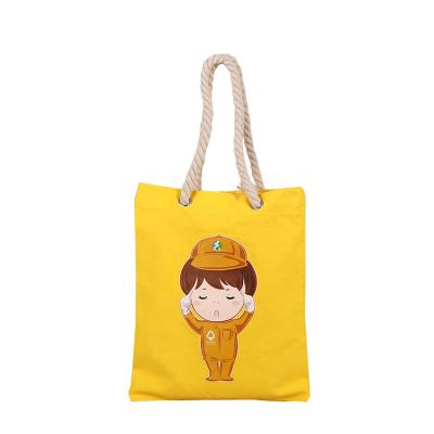 China Logo Shopping Bag Woman Cotton Eco Friendly Natural Custom Plain Colored Canvas Handled Bag for sale