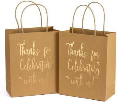 China Recyclable Custom Printed White Paper Bags Birthday Party Wedding Paper Bags With Handles for sale