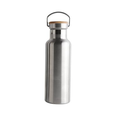 China Large Capacity Flask Travel PORTABLE Insulated Mugs With Outer Handle Thermos Water Bottle Tumbler With Wooden Lid 304 Stainless Steel for sale