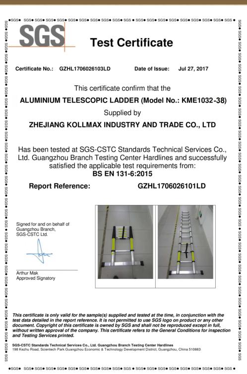 CE - Zhejiang Kollmax Industry&Trade Co., Ltd.