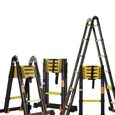 China High Quality Aluminum Multi Purpose 5.0m Telescopic Folding Ladders A Type Folding Ladder Ladder With En131 for sale