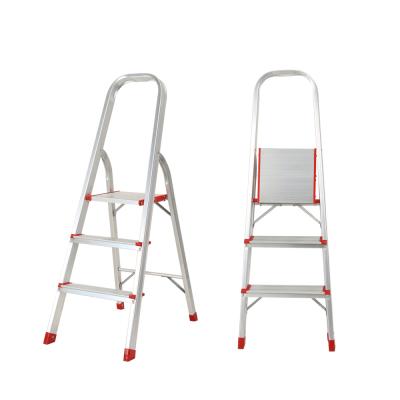 China Folding Ladders 3 Steps Aluminum Folding Step Ladder With Safety Rail for sale