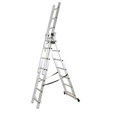 China High Quality Safe Aluminum Folding Ladders En131 3Sections Extension Ladder for sale