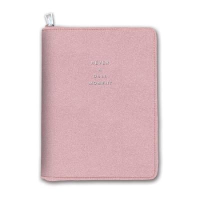 China Custom Leather Notebook Luxury Zipper Portable Zipper Calendar Page Print Agenda Planner Leather Interior Organizer for sale