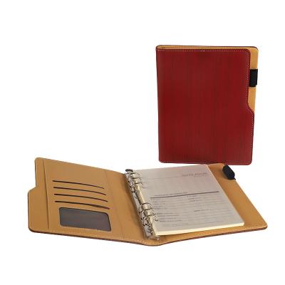 China Hard Cover Book Wholesale Portable Leather Cover Accept Custom Size Spiral Notebook for sale