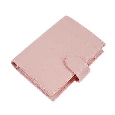 China Leather hardcover wholesale pu typesetting a6 ring notebook custom printing diary 2021 multi color planner for sale