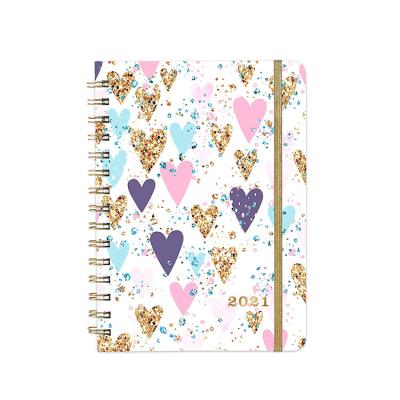 China Custom Colorful 2021 Spiral Notebook 2022 Page Printing Inner Daily Planner for sale