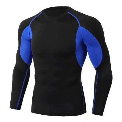 China Compression Shirts Gym Anti-Wrinkle Men's Bodybuilding Sports T-shirt Long Sleeve Quick Dry Running Shirt Clothes Tight Fitness Tops Men for sale