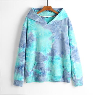 China Cotton Tie Dye Hoodie Terry Hoodies Casual Loose Fit Cotton Unisex Custom Logo Hip Hop Hoodie Women Workout Anti-Wrinkle Poly Full for sale