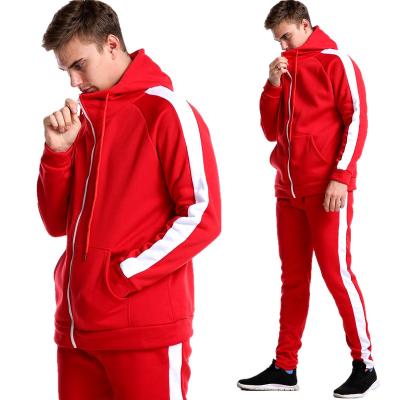 China New Brand QUICK DRY Red Custom Tracksuit Men Hoodie Zipper Sets Causal Sport High Quality Jogging Tracksuit Patchwork Fitness Suits for sale