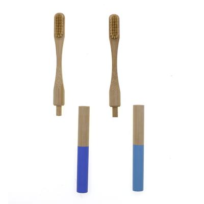 China Replacement Home Biodegradable Bamboo Toothbrush Heads Replaceable Toothbrush for sale