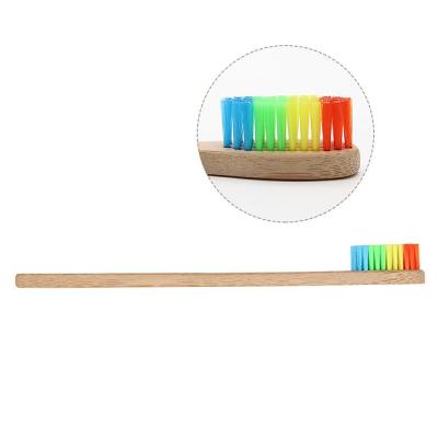 China Nature Home Bamboo Rainbow Flat Handle Toothbrush for sale