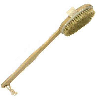 China High Grade Professional OEM Made Body Long Handle Natural Wood Bamboo Body Brush Bath Set for sale