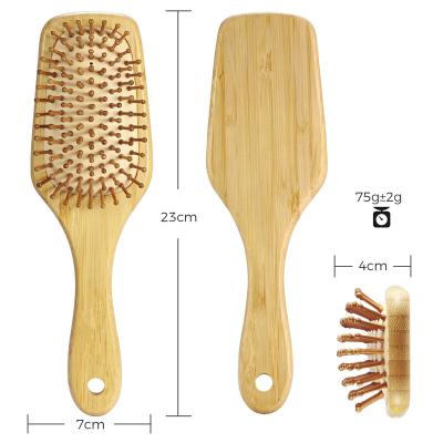 China Paddle Makers Head Wooden Bristle Air Cushion Hair Brush Hard Bamboo Comb for sale