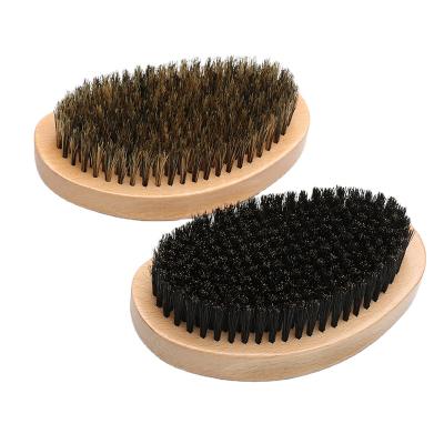 China Hot Selling Customizable Wood Hair Care Logo Wooden Beard & Low Middle Straightens Men Mustache Beard Brush for sale