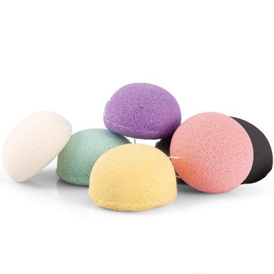 China All Natural Cosmetic Deep Cleansing Face Semicircle Shape Konjac Sponge Facial Cleansing Sponge for sale