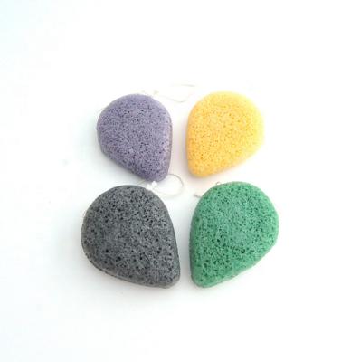 China Various Colors Pure Natural Water Drop Shape 100% Pure Natural Konjac Face Sponge For Facial Cleansing for sale