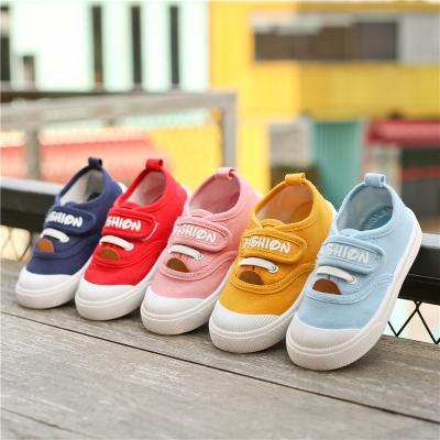 China Kids Fashion To Colored Flat Tied Canvas Shoes 21-25/26-30/31-35 for sale