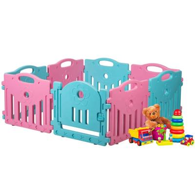 China Baby Play Fence Plastic 8 Panel Safety High Quality Children's Playpen Colorful Baby Play Fence for sale