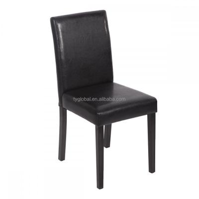 China Contemporary Stylish Design Black Leather PU 2 Design Leather Dining Chair PU Leather Dining Set 2 Chairs Home Room for sale