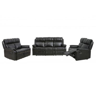 China Modern Synthetic Leather Sofa Recliner Sofa Set Luxury American Styling Recliner Modern Styling Set for sale