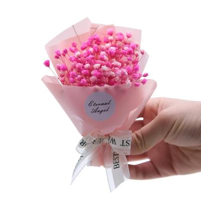 China Home Decor Natural Dried Flowers Bouquets Preserved Mini Flowers Blossom Bouquets For Valentines Day for sale