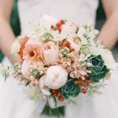 China Wedding Flower Artificial Flower Bridal Bouquet Decorative Flower Bouquet For Wedding for sale