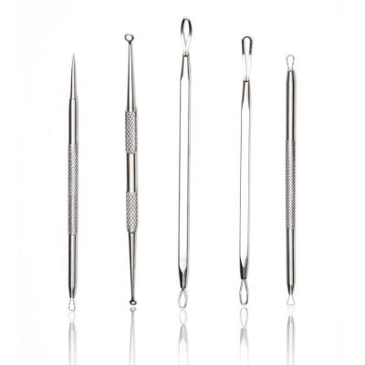 China Blackhead Remover Extractor Tools Stainless Steel Button Needle Set Of 5 BN006 for sale