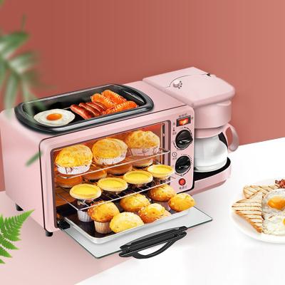 China RV Factory Hot Selling Multi Function Coffee Frying Pan Mini Oven Electric 3 in 1 Household Breakfast Machine for sale