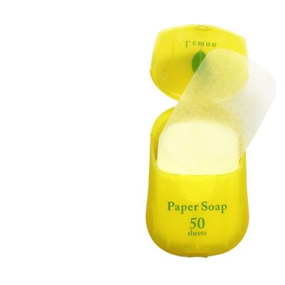 China Hot Sale Outdoor Portable Disposable Clean Foam Hand Base Cleaning Wash Pads Mini Paper Soap Sheets for sale