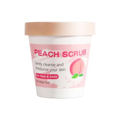 China Body Factory Price Private Label Ingredient Peach Organic Body Scrub Korean Body Scrub for sale