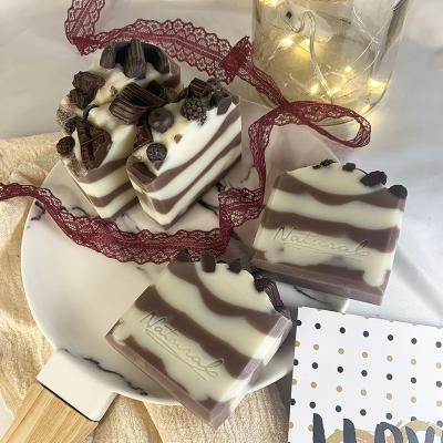 China Personal Gift Tiramisu Style Cake Shape Essential Oil Base Cleansing Mysterious Sexy Handmade Soap for sale