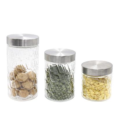 China Clear Freshness Storage Kitchen Use Glass Storage Jar Glass Canister With Lid for sale