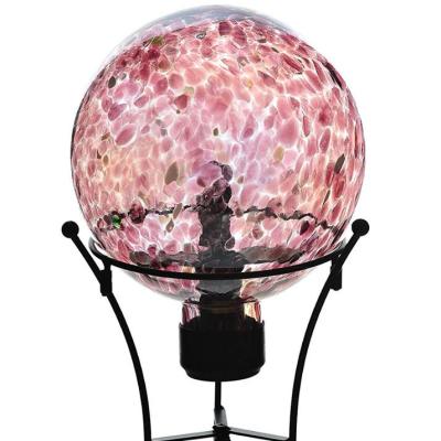 China Europe Ball Glass Gazing Globe With Flower Home Decoration Swollen Sphere Garden Metal Holder Nautical Block And Cube Customized for sale