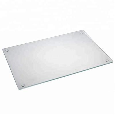 China Durable Rectangle Glass Size Board For Thermal Chopper Glass Dishwasher Safe Non Slip Transfer Tempered Cutting Board for sale