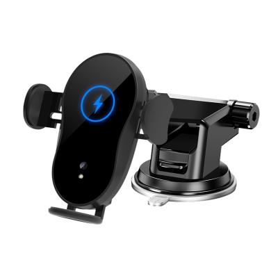 China 2021 Universal 15W Car Wireless Charger For Samsung Galaxy Z Flip3 5G Build In Two Coils Auto Clamp Wireless Car Charger Mount for sale