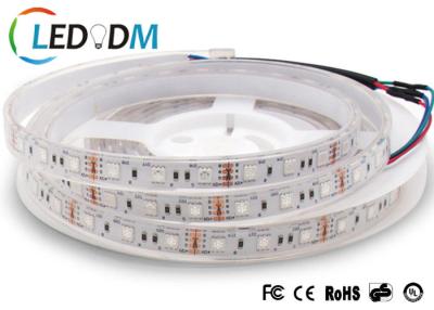 Chine 3M attachent du ruban adhésif tension flexible DC12V 24V 14.4W/M SMD 5050 RVB de lumières de bande de LED à la basse à vendre