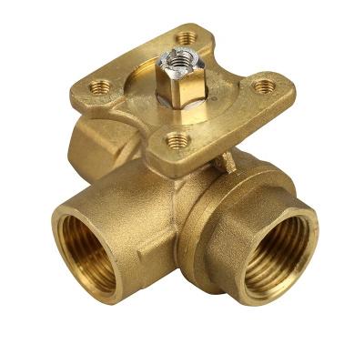 China Box With 4Nm DN15 3 Way PN20 Electric Water Wetter Valve Actuator Brass Ball Valve With Good Quality for sale