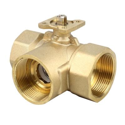 China Box With 8Nm Damper Actuator DN40 3 Way PN20 Electric Water Valve Motorized Brass Ball Valve With Good Quality for sale