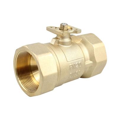 China Box With 8Nm HVAC PN20 Actuator DN50 Water System Damper Two Way Electric Valve Control Brass Ball Valve With Good Quality for sale