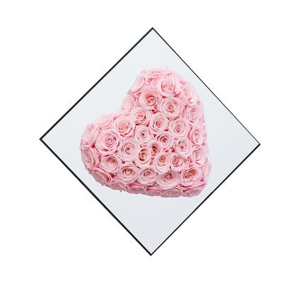 China Lightweight Luxury Acrylic Love Face Mirror Eternal Rose Embracing Bucket OEM & ODM OEM for sale