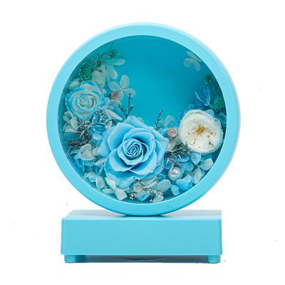 China Wholesale Multicolor Eternal Roses Bluetooth Desk Lamp Indoor Decoration Gift Decorated Preserved Flowers for sale