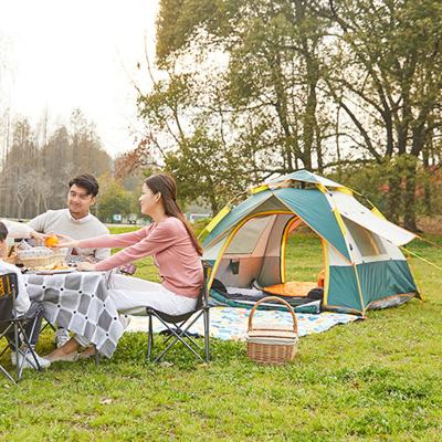 China Custom Portable Straight Tying Type 2 3 4 Person Family Camping Tent Waterproof Beach Raising Noise Automatic Easy Travel Up Outdoor Camping Tents for sale