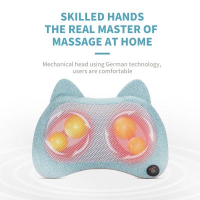 China Body Relax Function Infrared Home Neck Heat Car Shiatsu Vibrator Electric Shoulder Massage Therapy Kneading Back Pillow for sale