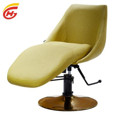 China Contemporary high-end yellow barber chair recliner factory direct sales can be customized color thickened all-steel frame material for sale