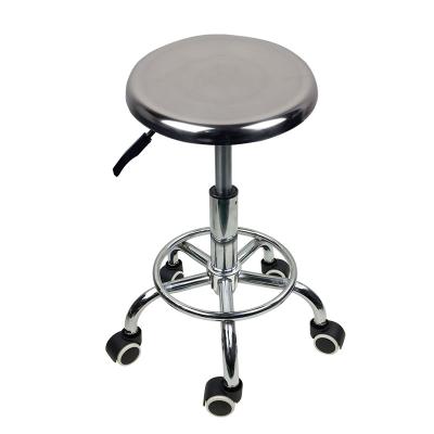 China Safety Gas Rod Stainless Steel Stool Adjustable Height Antistatic Suitable for Barber Shop Beauty Shop for sale