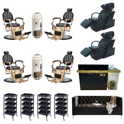 China Sale Contemporary high qualityHigh quality Hair Salon Shampoo Bed Massage Bed Hair Washing Chair Complete Set for sale