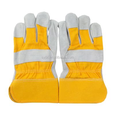 China New Design Full Palm Industrial Cow Split Leather Safety Work Gloves for sale